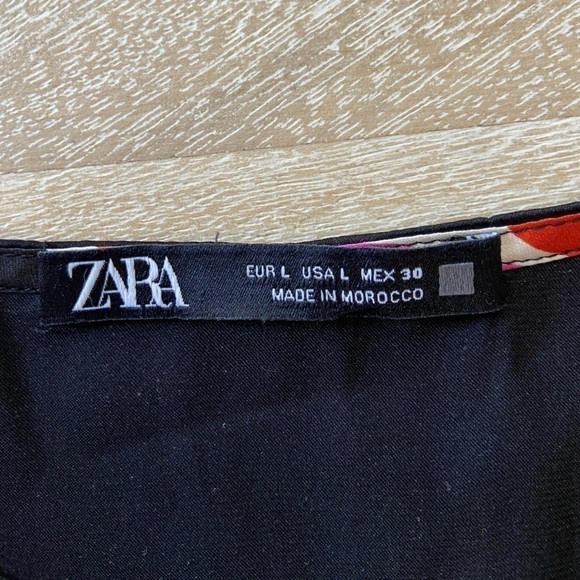 Zara Satin Black Floral Pink Colorful Formal Short Sleeve Zipup Jumpsuit Office - Picture 13 of 16